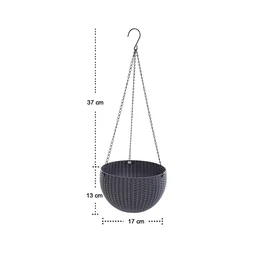 Hanging Flower Pot Set – Plastic Round Planters (6 Pcs) | Indo Glow