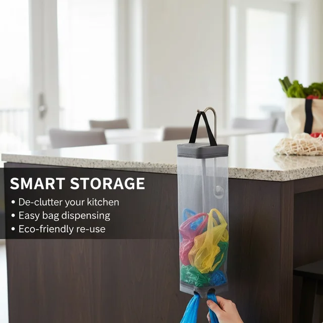 Hanging Waste Bag Holder – Durable Mesh Organizer | Tidy Table