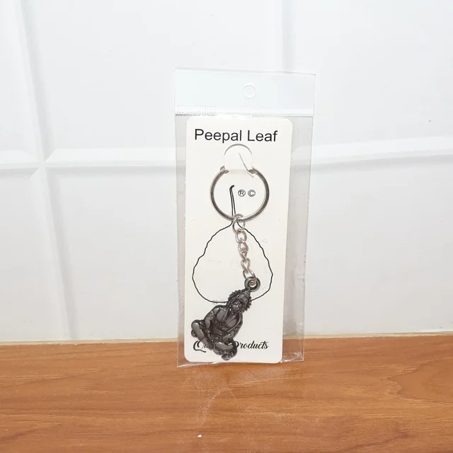 Hanuman Ji Sitting Pose Metal Keychain – Durable Spiritual Key Ring