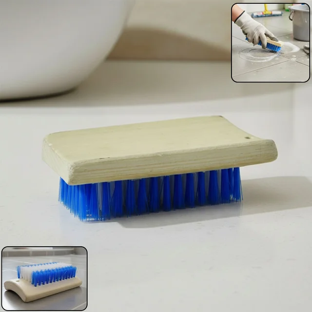 Hard Bristle Cleaning Brush – Durable Wooden Handle for Tough Scrubbing