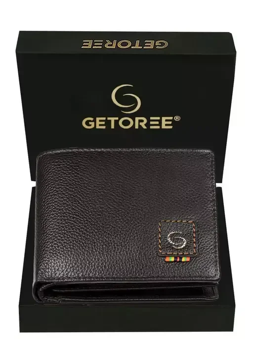 GETOREE Florence RFID Blocking Leather Wallets for Men -BROWN Mo