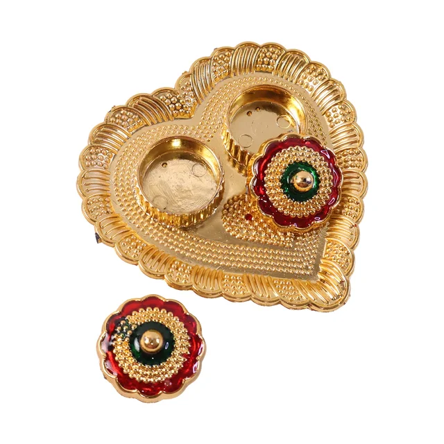 Heart Shape Kumkum Holder – Elegant Pooja Accessory for Festivals