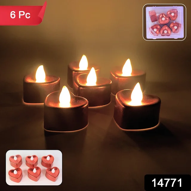 Heart Shape LED Flameless Candles – Romantic Safe Decorative Set