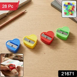 Heart Shape Pencil Sharpener – Colorful & Portable for Kids