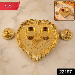 Heart Shaped Kumkum Holder – Elegant Puja Decor for Daily & Festive Rituals