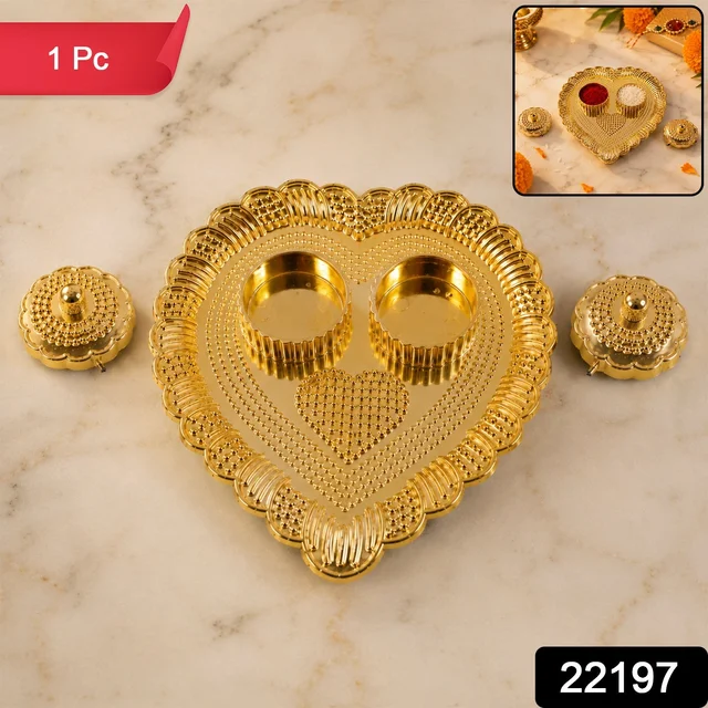 Heart Shaped Kumkum Holder – Elegant Puja Decor for Daily & Festive Rituals