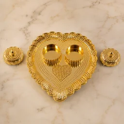 Heart Shaped Kumkum Holder – Elegant Puja Decor for Daily & Festive Rituals