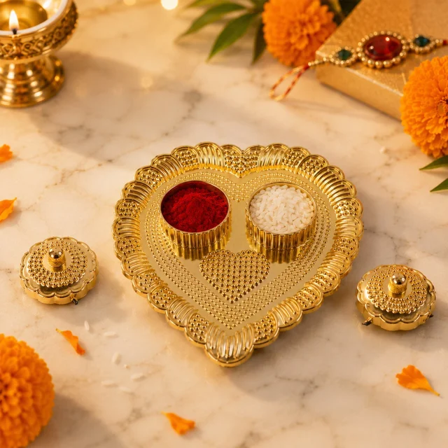 Heart Shaped Kumkum Holder – Elegant Puja Decor for Daily & Festive Rituals