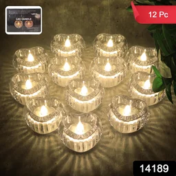 Heart-Shaped LED Flameless Candles – Set of 12 Elegant Lights