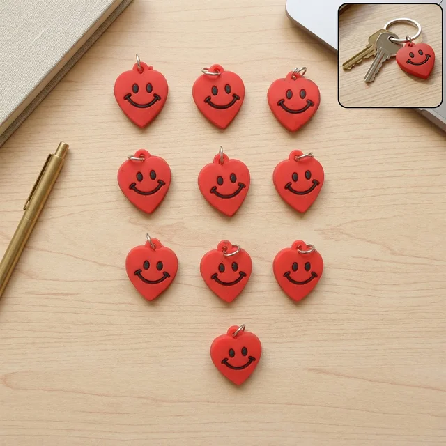 Heart-Shaped Smile Keychains – Vibrant & Durable Accessory Set
