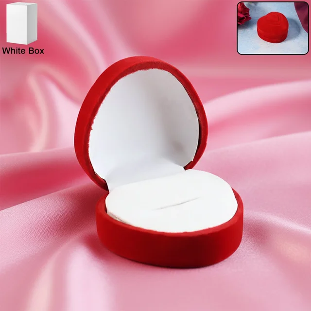 Heart-Shaped Velvet Jewellery Ring Box – Elegant Luxury Gift Case