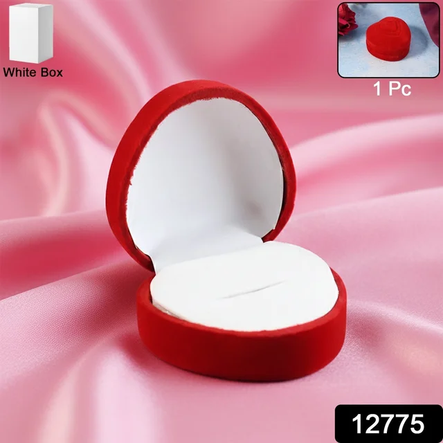 Heart-Shaped Velvet Jewellery Ring Box – Elegant Luxury Gift Case