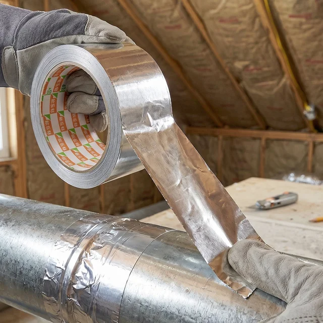 Heat-Resistant Aluminium Foil Tape – Waterproof Pipe Sealant for HVAC