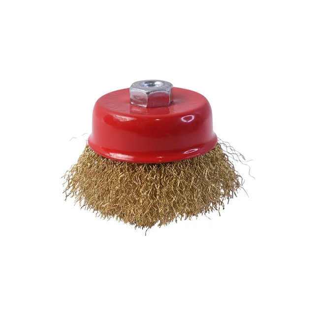 Heavy Duty Gold Wire Cup Brush – Durable Metal Cleaning Tool