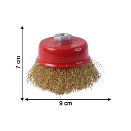 Heavy Duty Gold Wire Cup Brush – Durable Metal Cleaning Tool