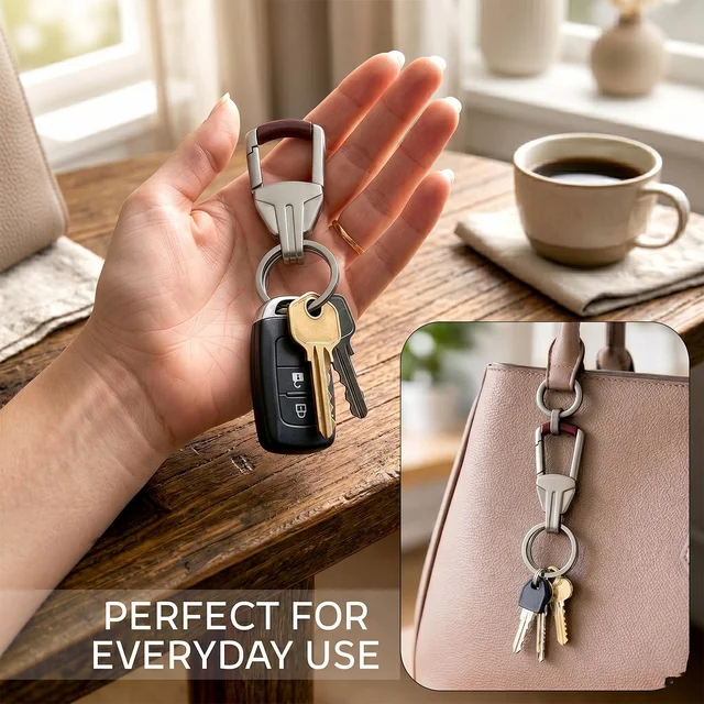 Heavy Duty Metal Key Holder – Secure & Durable Carabiner Clip