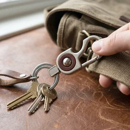 Heavy Duty Metal Key Holder – Secure Lock Carabiner & Dual Rings