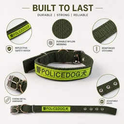 Heavy Duty Nylon Dog Collar – Reflective & Adjustable for Active Dogs