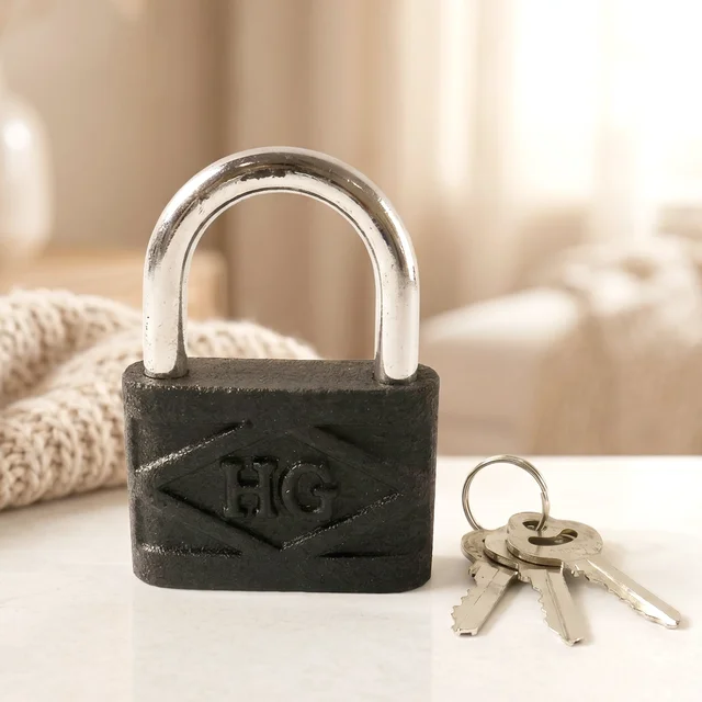 Heavy Duty Padlock – 60mm Iron Lock with 3 Keys | AutoSafeo