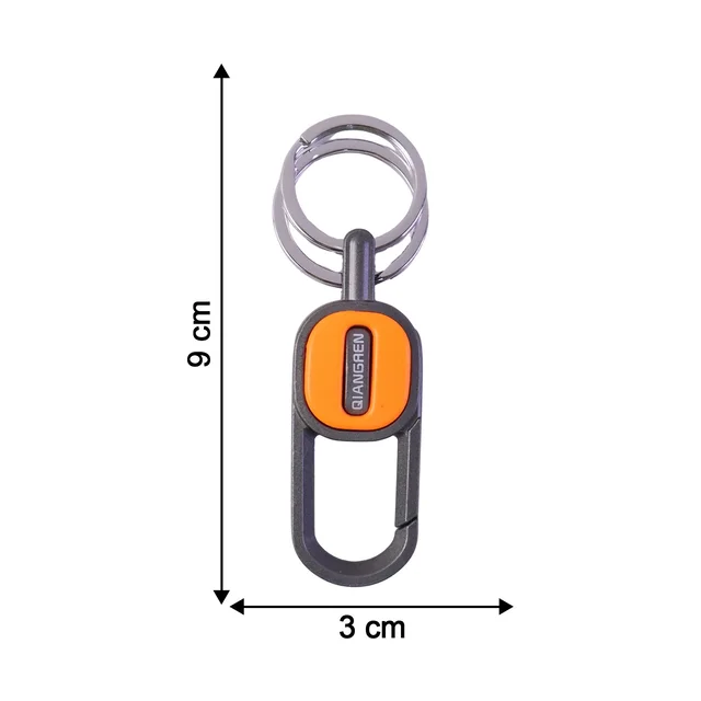 Heavy Duty Push Lock Metal Keychain – Secure Dual Ring Design