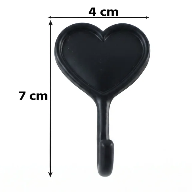 Heavy Duty Self Adhesive Wall Hook Heart Shape Key and Scarf Hanger (1 Pc)