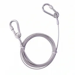 Heavy Duty Steel Clothesline – 5 Meter Wire Rope with Carabiner Hooks