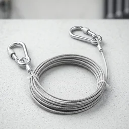 Heavy Duty Steel Clothesline – 5 Meter Wire Rope with Carabiner Hooks