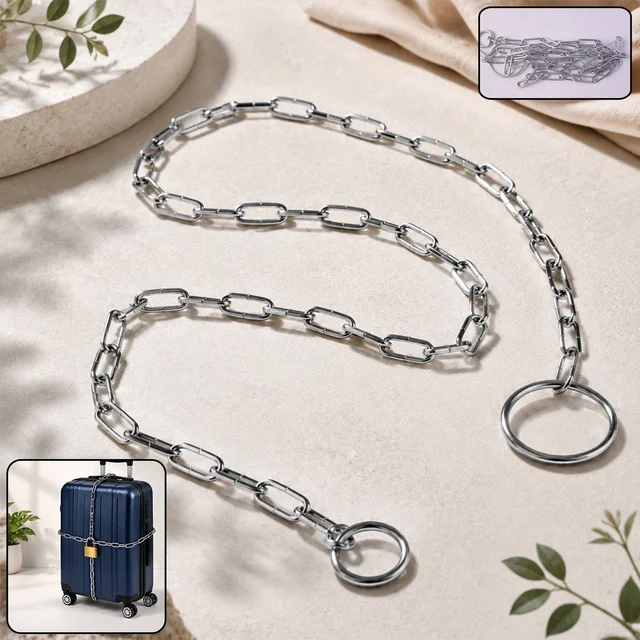 Heavy Duty Steel Luggage Lock Chain – 67 Inch Anti-Theft Travel Security