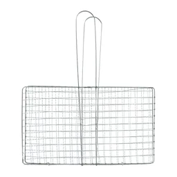 Heavy-Duty Stainless Steel BBQ Grill Basket – Long Handle & Durable Construction