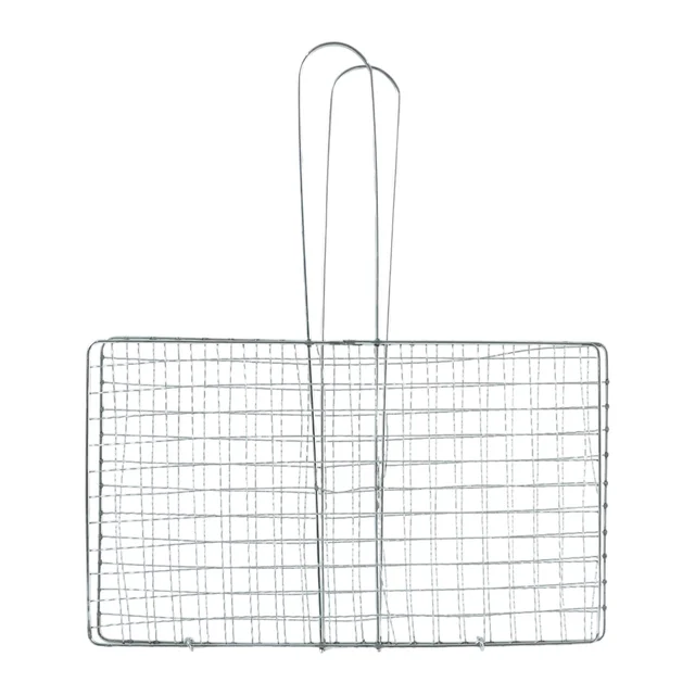 Heavy-Duty Stainless Steel BBQ Grill Basket – Long Handle & Durable Construction