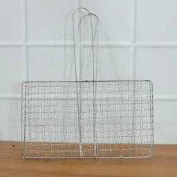 Heavy-Duty Stainless Steel BBQ Grill Basket – Long Handle & Durable Construction