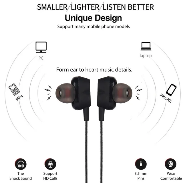 High Bass Earphones – Clear Sound with Built-in Mic & Comfort