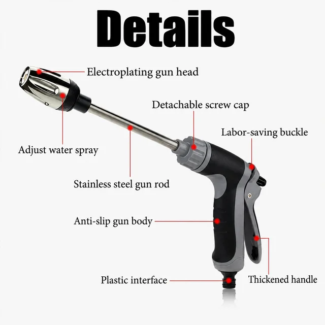 High Pressure Water Spray Gun – Powerful Cleaning Tool for Car & Garden