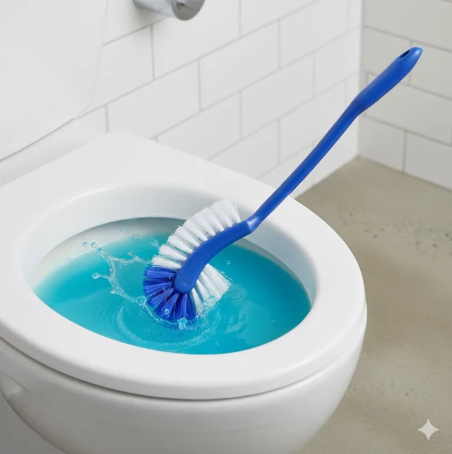 Hockey Stick Toilet Brush – Ergonomic 2-in-1 Cleaner | Velvet Wipe