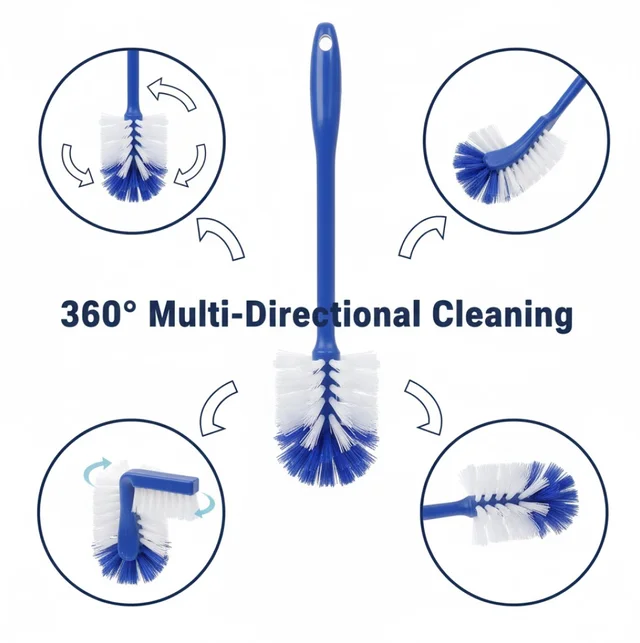 Hockey Stick Toilet Brush – Ergonomic 2-in-1 Cleaner | Velvet Wipe