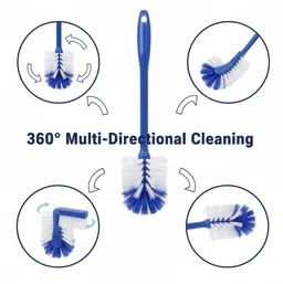 Hockey Stick Toilet Brush – Ergonomic 2-in-1 Cleaner | Velvet Wipe