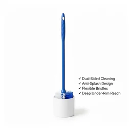 Hockey Stick Toilet Brush – Ergonomic 2-in-1 Cleaner | Velvet Wipe