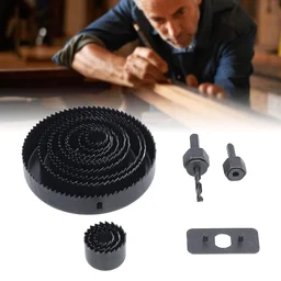 Hole Saw Kit – Carbon Steel 18 Pcs Set for Wood & Plastic | BoltForce
