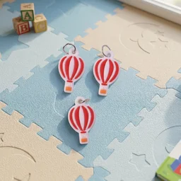 Hot Air Balloon Bag Charm Keychain Set – Trendy Travel Accessory