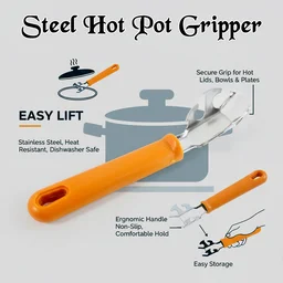 Hot Pot Gripper – Stainless Steel Pan Lifter with Ergonomic Handle