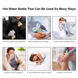 Hot Water Bag for Pain Relief – Green Kitty with Soft Cover | Velvet Wellness