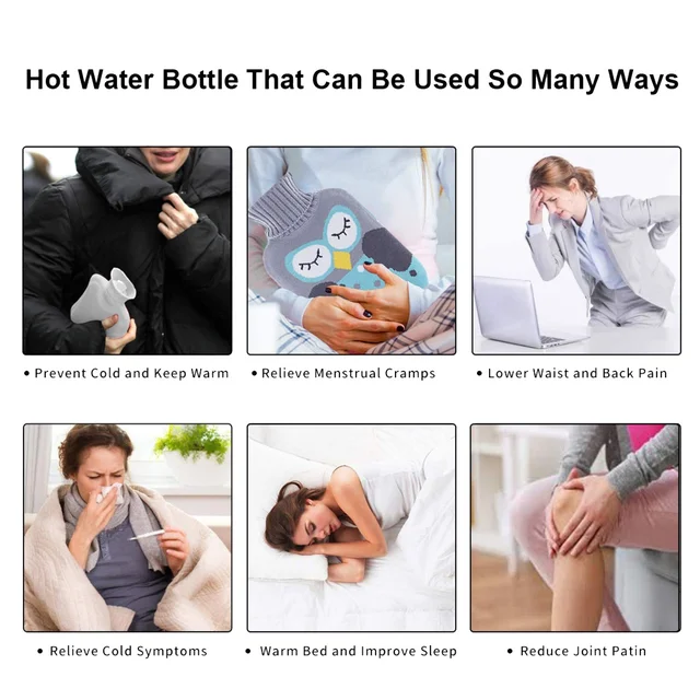 Hot Water Bag for Pain Relief – Green Kitty with Soft Cover | Velvet Wellness