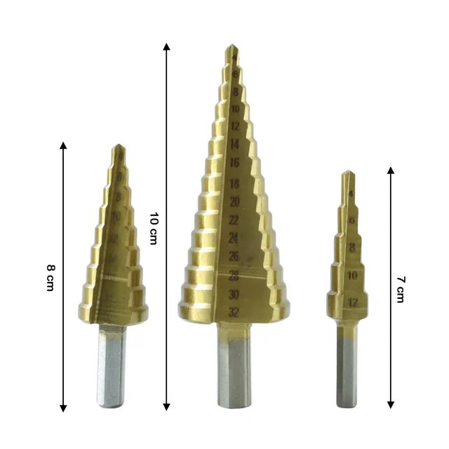 HSS Steel Step Drill Bit Set – Titanium Coated 4-32mm | BoltForce
