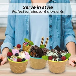 Ice Cream Bowl Set – 12-Pc Multi-Color Dessert Bowls | Jiaqi