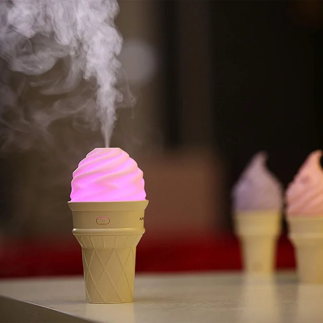 Ice Cream LED Humidifier – Portable Air Moisturizer & Fragrance Diffuser