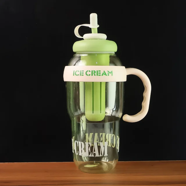 Ice Cream Themed Water Bottle – 1300ML Large Capacity Leakproof Sipper