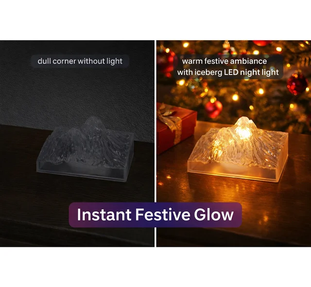 Iceberg Night Light – Flameless LED Decor for Home | Indo Glow