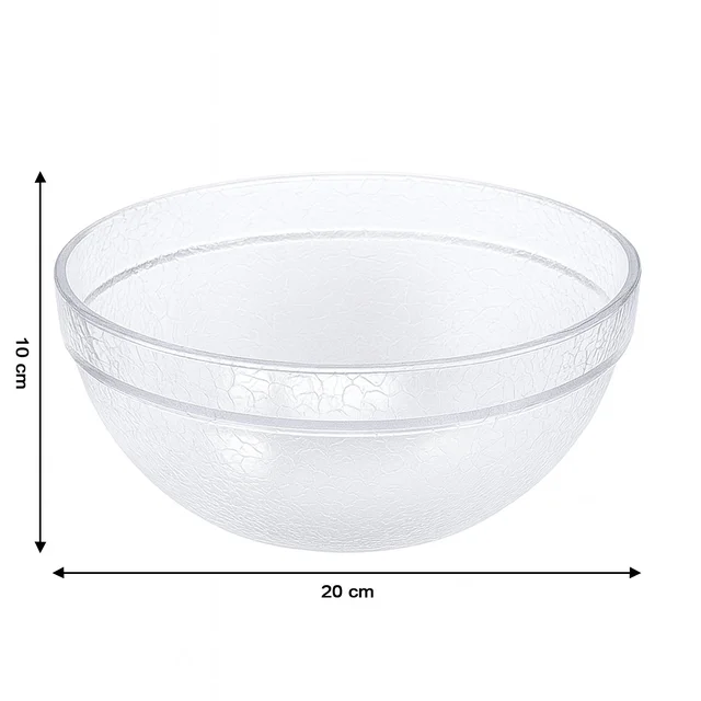 Idli Mixing Bowl – Transparent Textured Plastic, Spill-Resistant