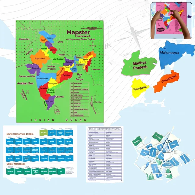 India Map Puzzle – Educational EVA Foam Game for Kids