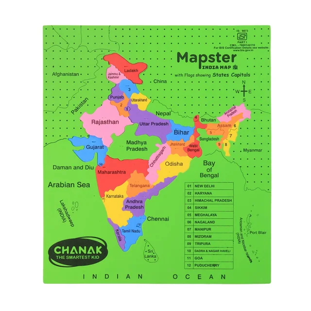 India Map Puzzle – Educational EVA Foam Game for Kids